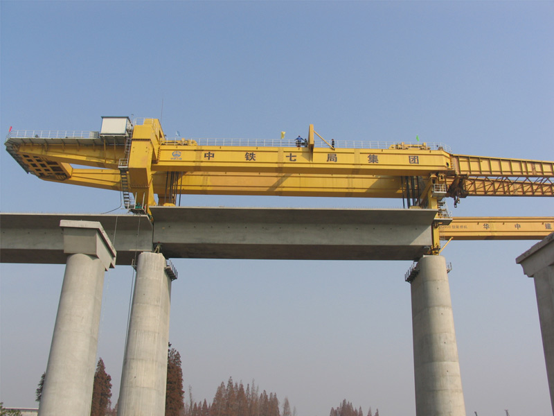 Box girder beam launcher for high speed railway